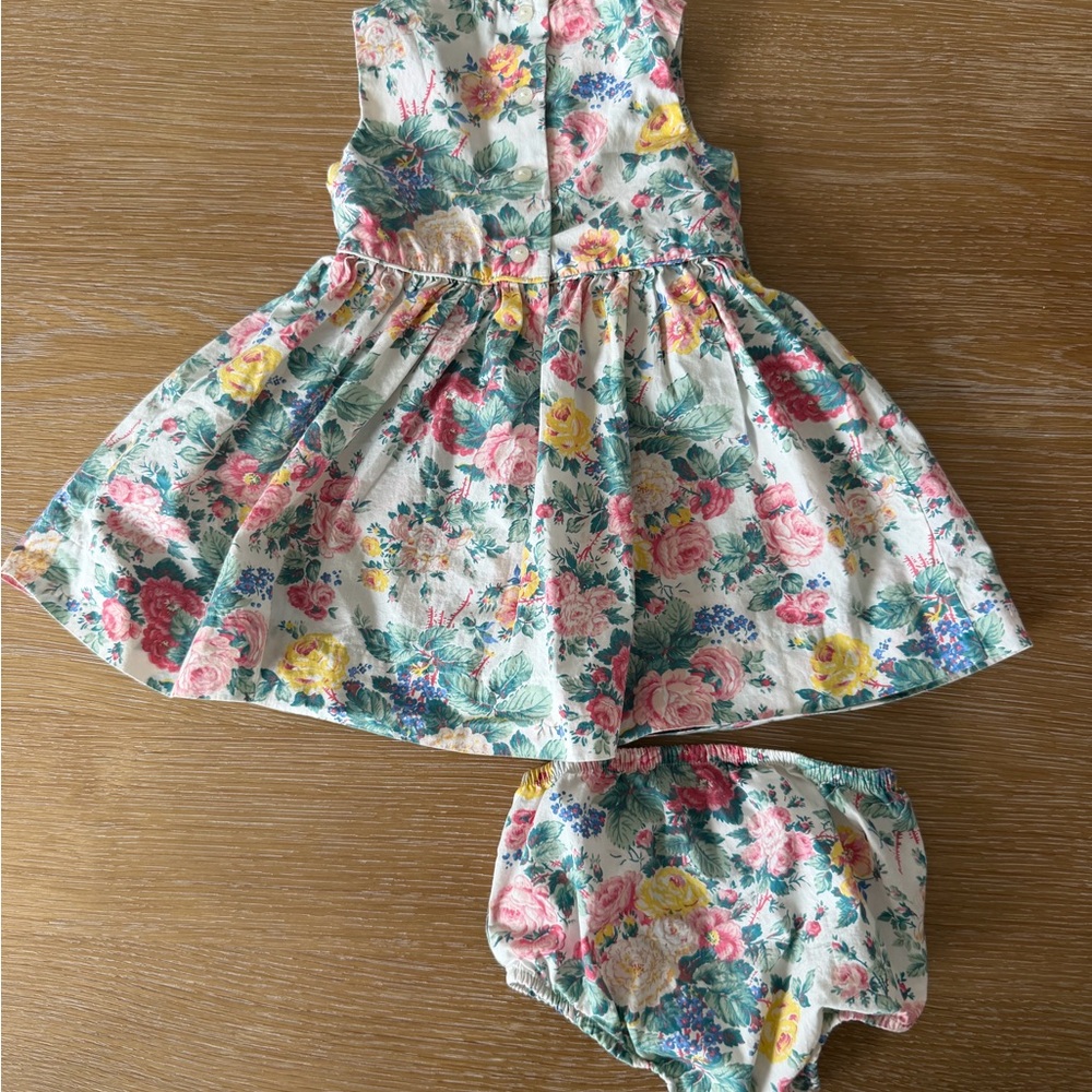 Ralph Lauren Floral Dress with Pink and Green Accents - Picture 2 of 3